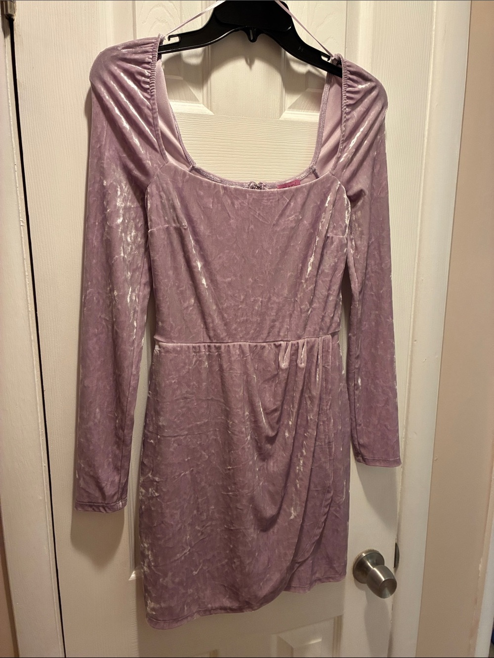 Francesca's mi ami Lavender Crushed Velvet Dress